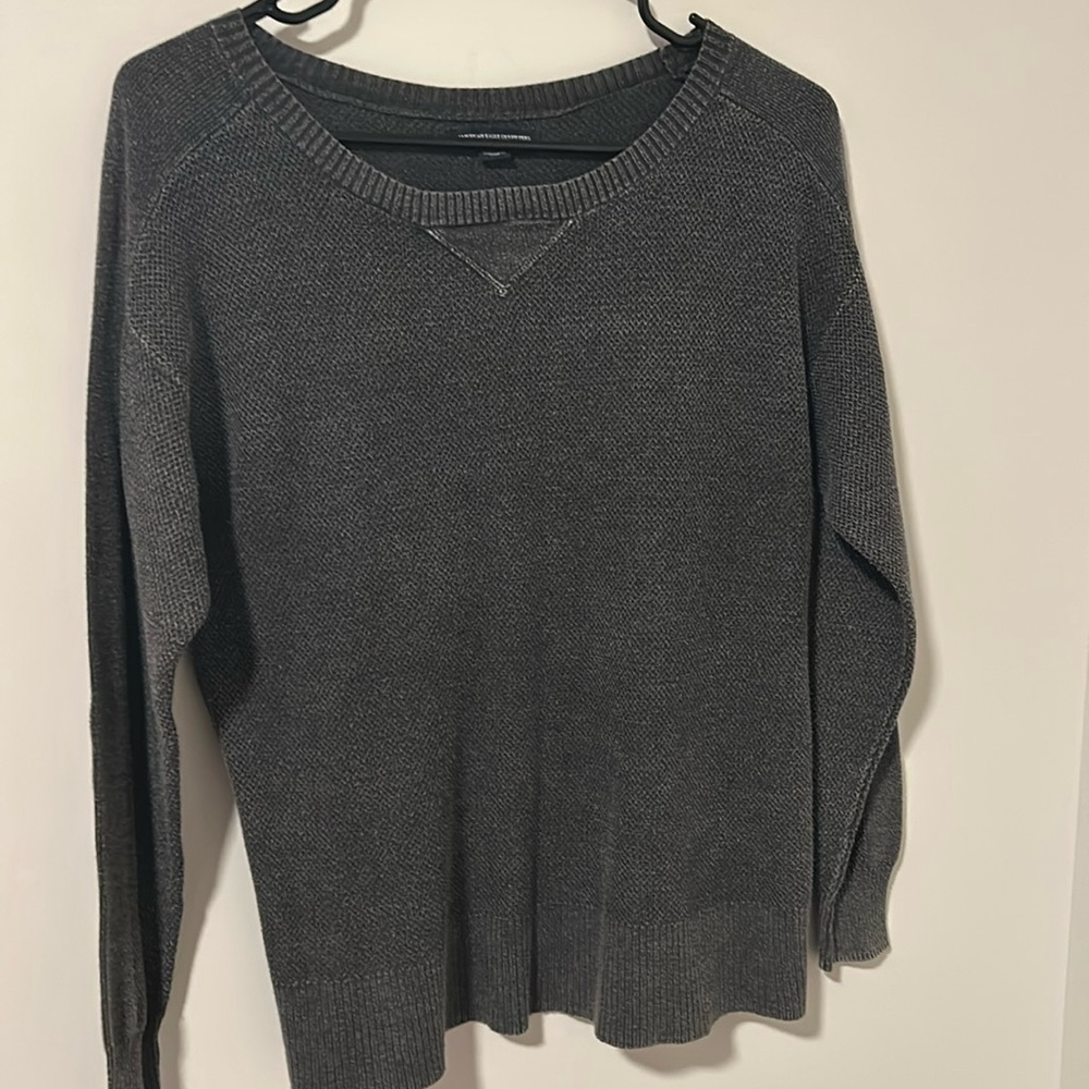 American Eagle Gray Cotton Sweater Pullover Loungewear Size Medium